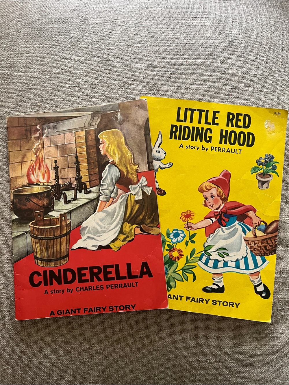 Vintage 1967 Cinderella & Little Red Riding Hood Vintage Fairy Tale Paper Books